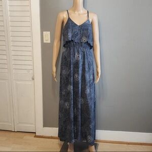 Size large excellent used condition Lauren Conrad Blue floral print maxi dress